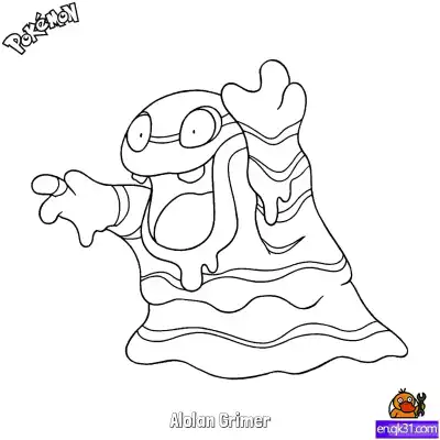 Free printable Alolan Grimer Coloring Page - Free Printable Pokemon Coloring Sheets coloring page